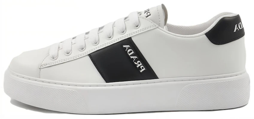 Prada黑白拼接圆头系带低帮皮质运动鞋 2EG357_3ON8_F0964 Buy Prada黑白拼接圆头系带低帮皮质运动鞋 2EG357_3ON8_F0964