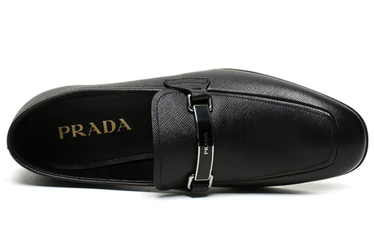 Prada Leather Slip-On 'Black' 圖 3