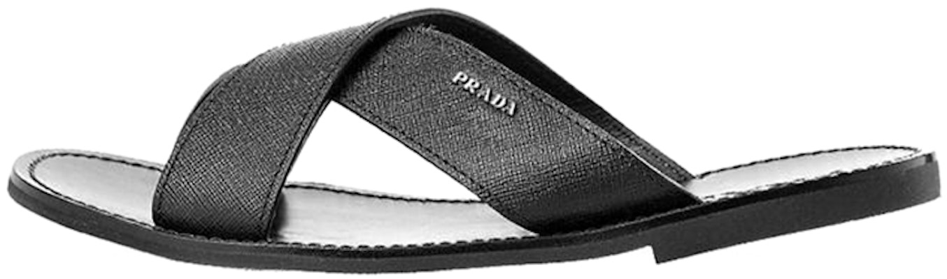 Prada Leather Slip-On Sandals 'Black Fashion' 2X2833_053_F0002X Buy Prada Leather Slip-On Sandals 'Black Fashion' 2X2833_053_F0002X