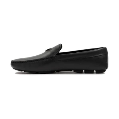 Prada Leather Slip-On Sneakers 'Black'