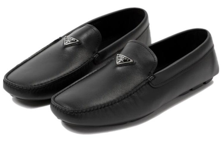 Prada Leather Slip-On Sneakers 'Black' 圖 4
