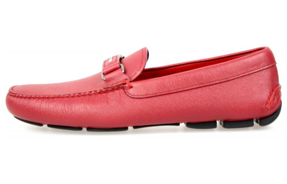 Prada Leather Slip-On Sneakers 'Red' 2DD102_053_F0041