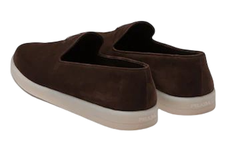 Shop Prada Ledersneaker ''Dunkelbraun'' 2DG121_103_F0003