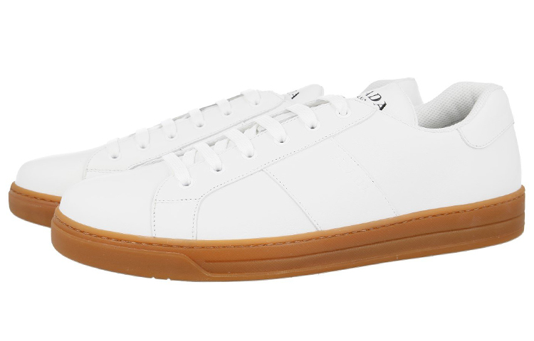 Prada Leather Sneaker 'White Ginger Yellow' 圖 4