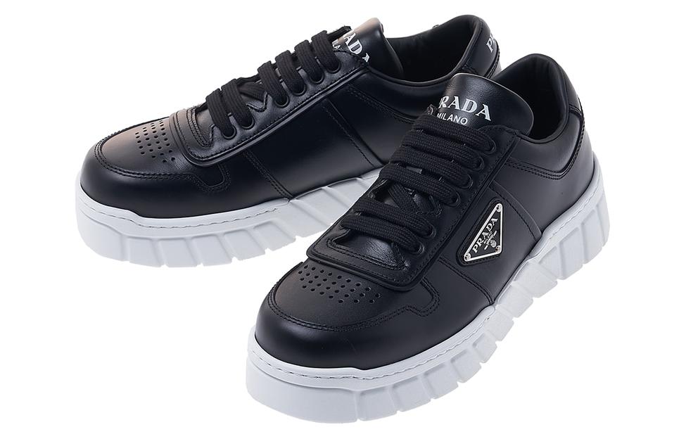 Lookbook 프라다 블랙 가죽 스니커즈  (Peurada Beullaek Gajuk Seunikkeojeu) 2EE378-3LJ6-F0632