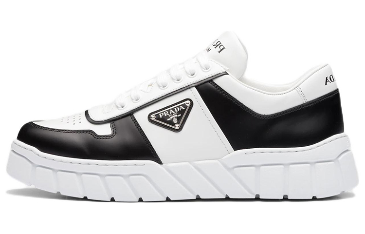 Buy Zapatillas de Cuero Prada 'Blanco Negro' 2EE378_3LJ6_F0964