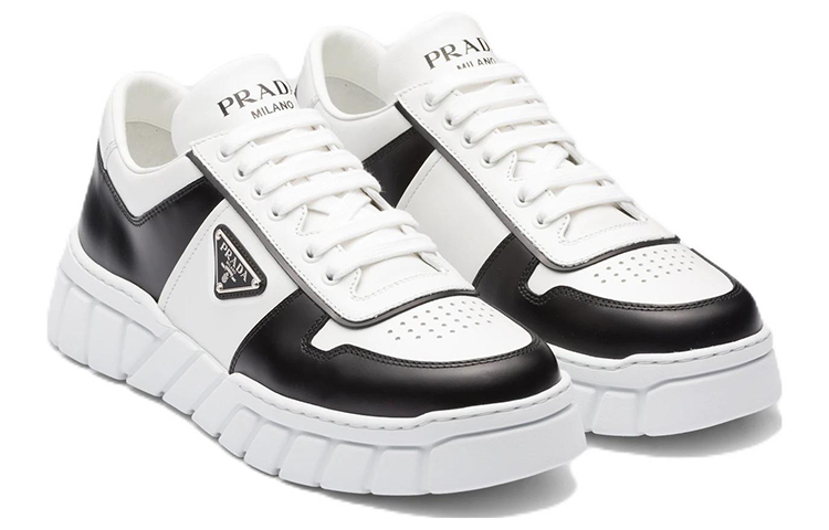 Lookbook Zapatillas de Cuero Prada 'Blanco Negro' 2EE378_3LJ6_F0964