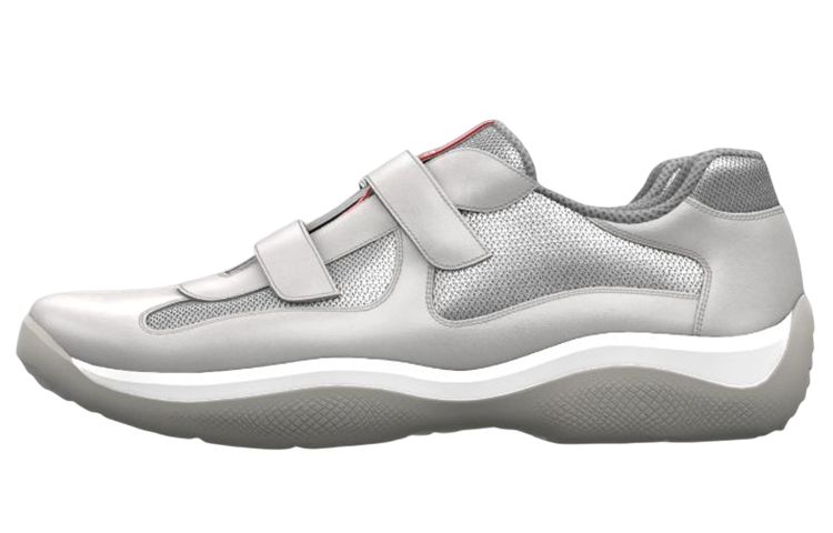 Prada Leather Velcro Low-Top Sneakers 'Grey'