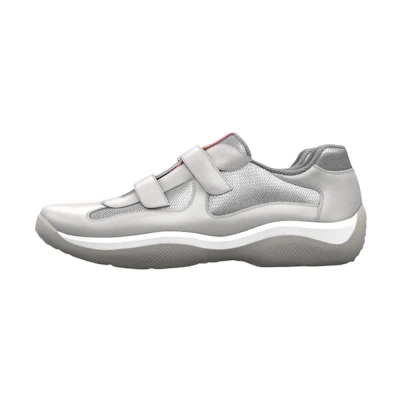 Prada Leather Velcro Low-Top Sneakers 'Grey'