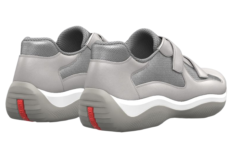 Prada Leather Velcro Low-Top Sneakers 'Grey' 圖 4