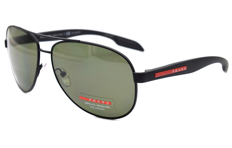 PRADA Lifestyle Polarized Aviator Sunglasses for Men - Black SPS53P-DG0-5X1