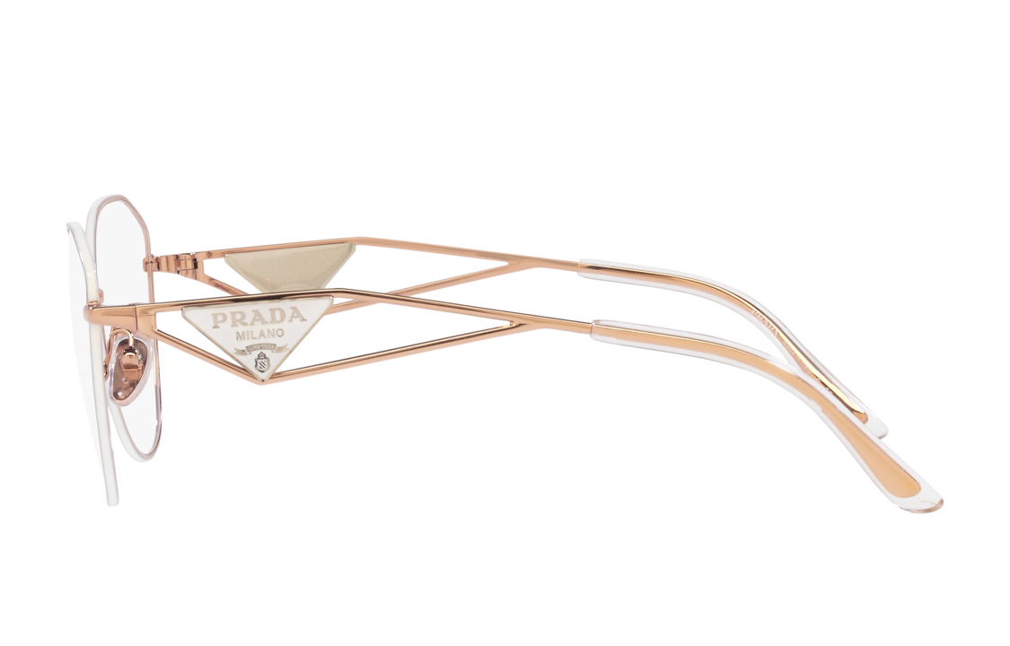 PRADA Lightweight Aluminum Irregular Optical Glasses Unisex Rose Gold PR52ZV SVF1O1 圖 4