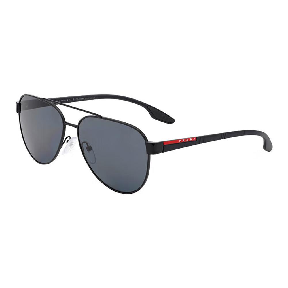 PRADA LINEA ROSSA Polarized Aviator Sunglasses Black for Men. PS 54TS-1AB5Z1 POLARIZED