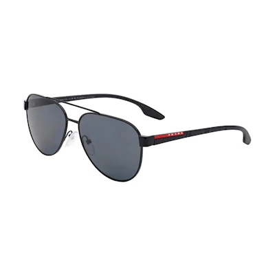 PRADA LINEA ROSSA Polarized Aviator Sunglasses Black for Men. PS 54TS-1AB5Z1 POLARIZED