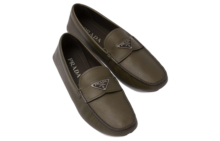 Prada Loafer 'Military Green Enamel Triangle' 圖 4