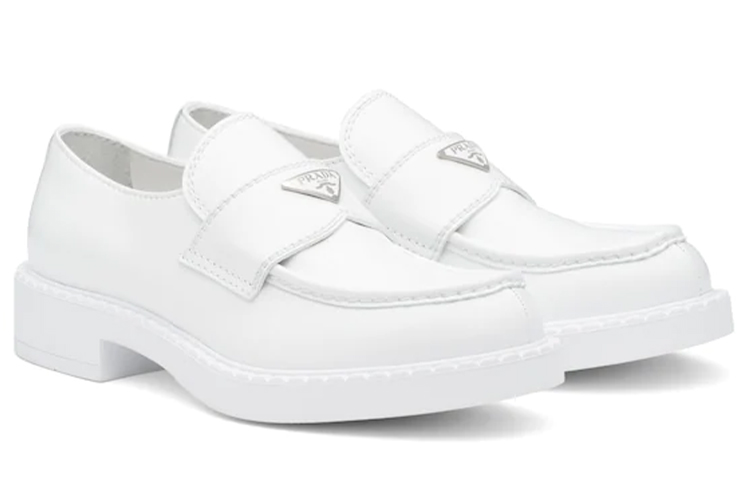 Order Prada Loafer Datar 'Kulit Putih Mengkilap' 2DE127_055_F0009