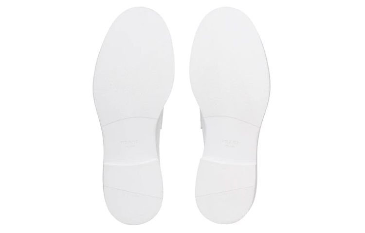 Purchase Prada Loafer Datar 'Kulit Putih Mengkilap' 2DE127_055_F0009