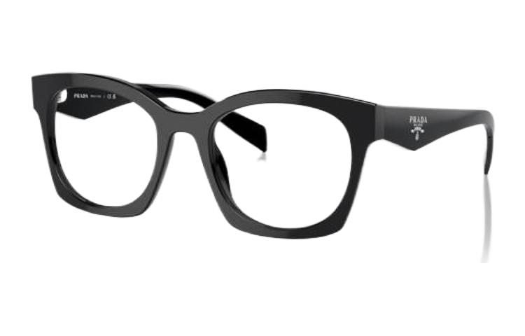 Order PRADA Logo Hitam Acetate Frame Kacamata Optik Pria Model Tidak Beraturan PRA05V16K1O1