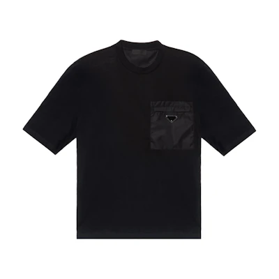 PRADA Logo Crewneck Short Sleeve T-Shirt - Black UJN661-1WQ5-F0002-S-202