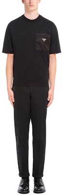 PRADA Logo Crewneck Short Sleeve T-Shirt - Black UJN661-1WQ5-F0002-S-202 Shop PRADA Logo Crewneck Short Sleeve T-Shirt - Black UJN661-1WQ5-F0002-S-202