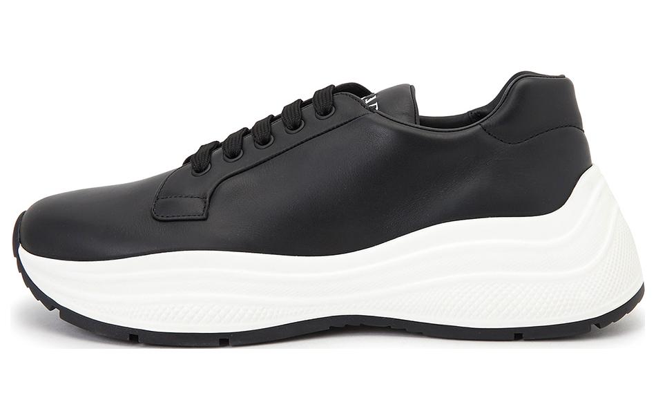 Buy PRADA普拉達 皮革 舒適潮流 低幫 生活休閒鞋 男款 黑色