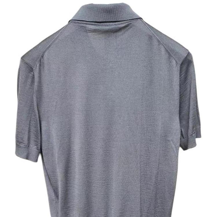 Purchase PRADA Logo Embroidered Button Casual Short Sleeve Polo Shirt Men Grey UMB046-1WIO-F0170