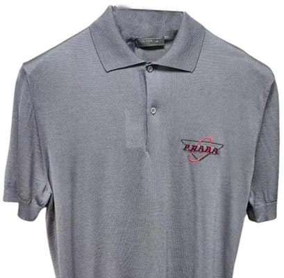 PRADA Logo Embroidered Button Casual Short Sleeve Polo Shirt Men Grey UMB046-1WIO-F0170 Sizing PRADA Logo Embroidered Button Casual Short Sleeve Polo Shirt Men Grey UMB046-1WIO-F0170
