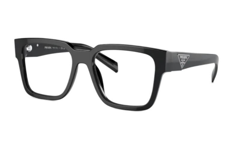 Order PRADA Logo Engraved Acetate Irregular Optical Glasses Unisex Black. 0PR08ZV1AB1O1