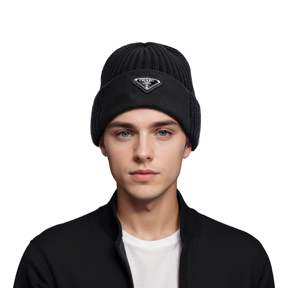 Lookbook PRADA 羊毛針織Logo毛帽 UMD446-1WTO-F0002-S-202