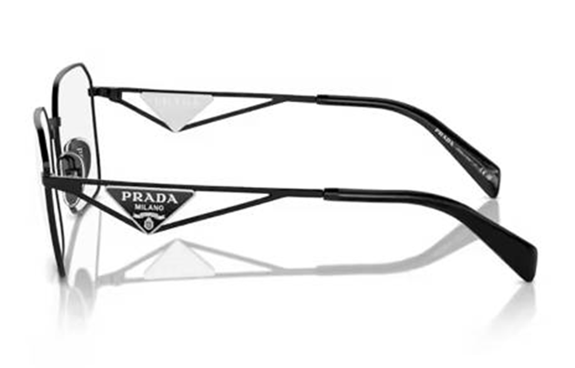 Shop 普拉达男款黑色可调节处方光学眼镜框 PRA51V1AB1O1