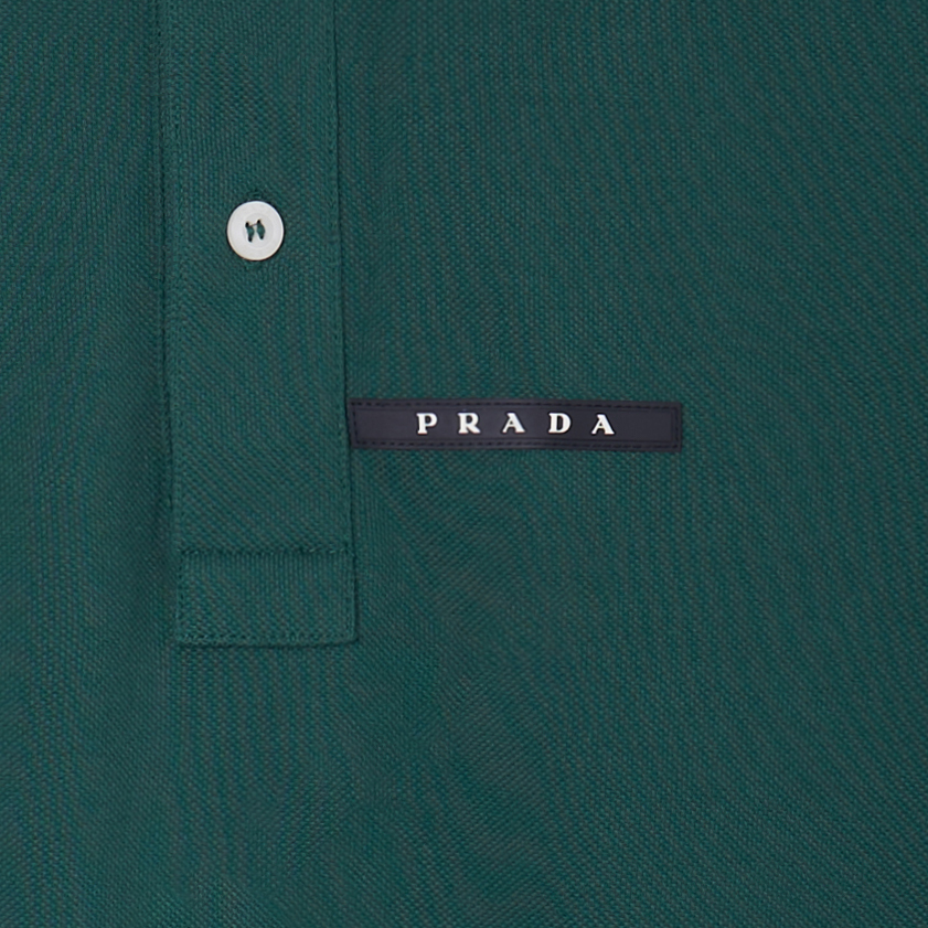 Shop 普拉达深绿色标志性徽标 Polo 衫 SJN256322F0AGL07-ABETE