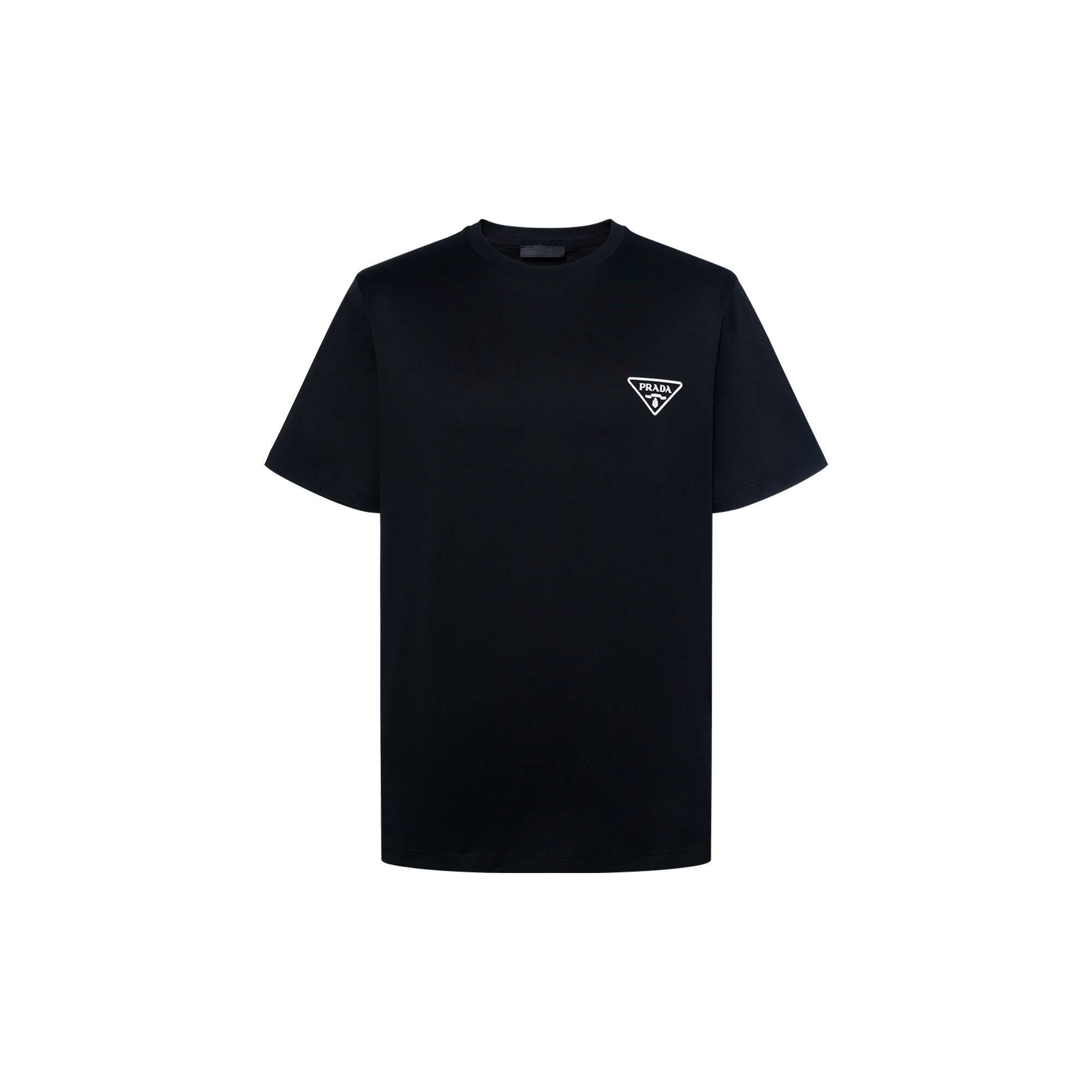 PRADA Logo Print Crewneck T-Shirt  Black UJN656-13MQ-F0002