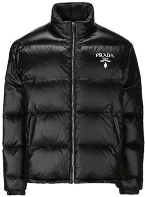 PRADA Logo Print Puffer Jacket for Men Black Zip-Up High Collar Outerwear. SGC089-11A9-F0002 Buy PRADA Logo Print Puffer Jacket for Men Black Zip-Up High Collar Outerwear. SGC089-11A9-F0002