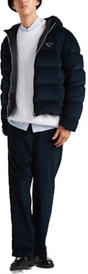 PRADA Logo Puffer Down Jacket Peacock Green Long Sleeve Coat. SGC072-1RL7-F0SVF-S-221 Lookbook PRADA Logo Puffer Down Jacket Peacock Green Long Sleeve Coat. SGC072-1RL7-F0SVF-S-221