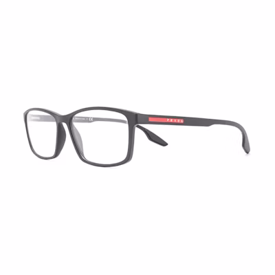 PRADA Logo Rectangular Optical Eyeglasses for Men - Black PS04MV1BO1O1