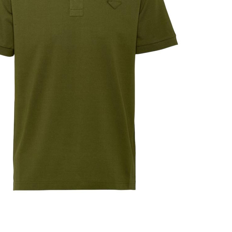 Sizing Polo Prada Slim Fit Manga Corta Hombre Verde Militar. UJN444-XGS-F0161-S-WEO