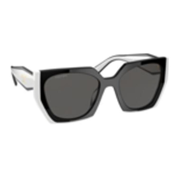 Lookbook 프라다 로고 사각 선글라스 커플 공용 화이트. 0PR15WSF09Q5S055