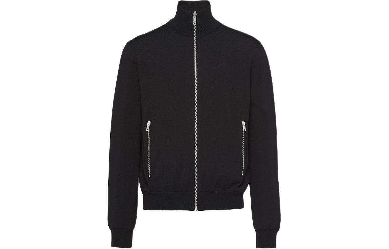 PRADA Logo Stand Collar Reversible Long Sleeve Jacket for Men - Black. UMC096-1UPF-F0002-S-192