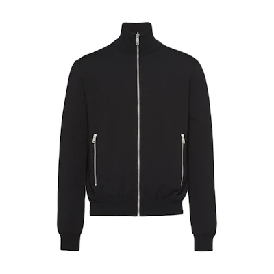 PRADA Logo Stand Collar Reversible Long Sleeve Jacket for Men - Black. UMC096-1UPF-F0002-S-192