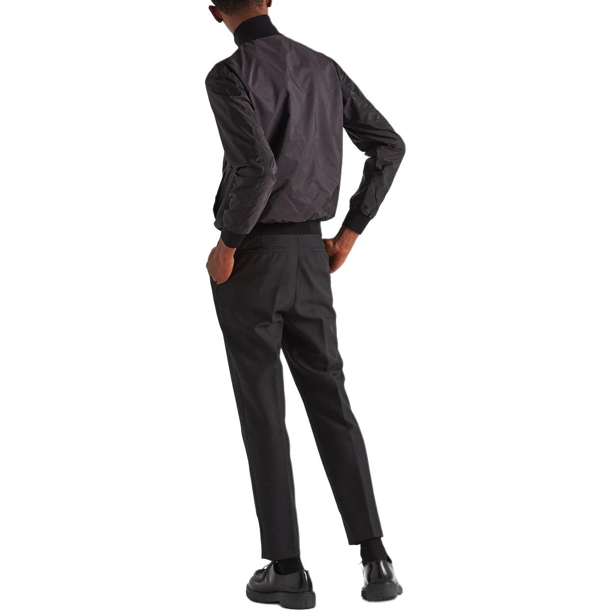 Shop PRADA Logo Stand Collar Reversible Long Sleeve Jacket for Men - Black. UMC096-1UPF-F0002-S-192