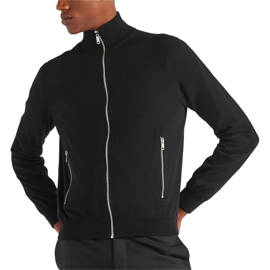 Purchase PRADA Logo Stand Collar Reversible Long Sleeve Jacket for Men - Black. UMC096-1UPF-F0002-S-192