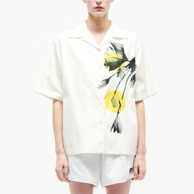PRADA Loose-Fit Print Short-Sleeve Sunscreen Shirt - White P433BY10N0-F0009 Lookbook PRADA Loose-Fit Print Short-Sleeve Sunscreen Shirt - White P433BY10N0-F0009