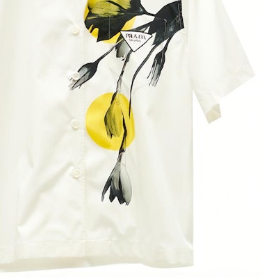 PRADA Loose-Fit Print Short-Sleeve Sunscreen Shirt - White P433BY10N0-F0009 Cheap PRADA Loose-Fit Print Short-Sleeve Sunscreen Shirt - White P433BY10N0-F0009