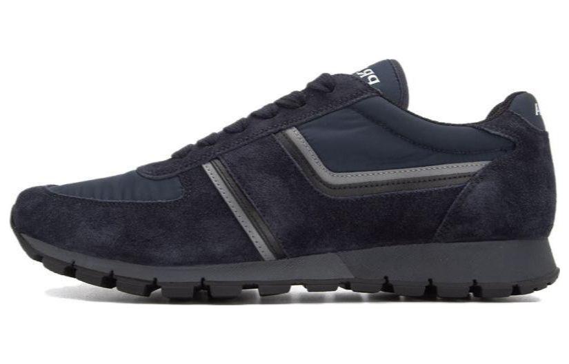 Prada Low-Top Casual Sneakers 'Blue Leather'