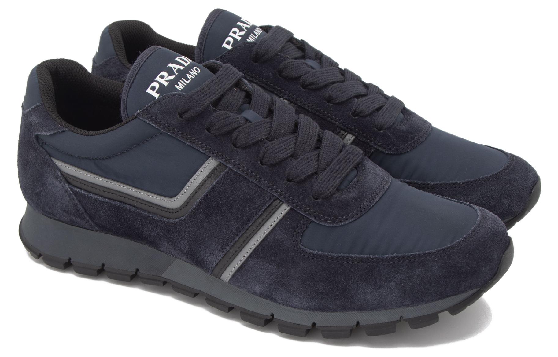 Prada Low-Top Casual Sneakers 'Blue Leather' 圖 2