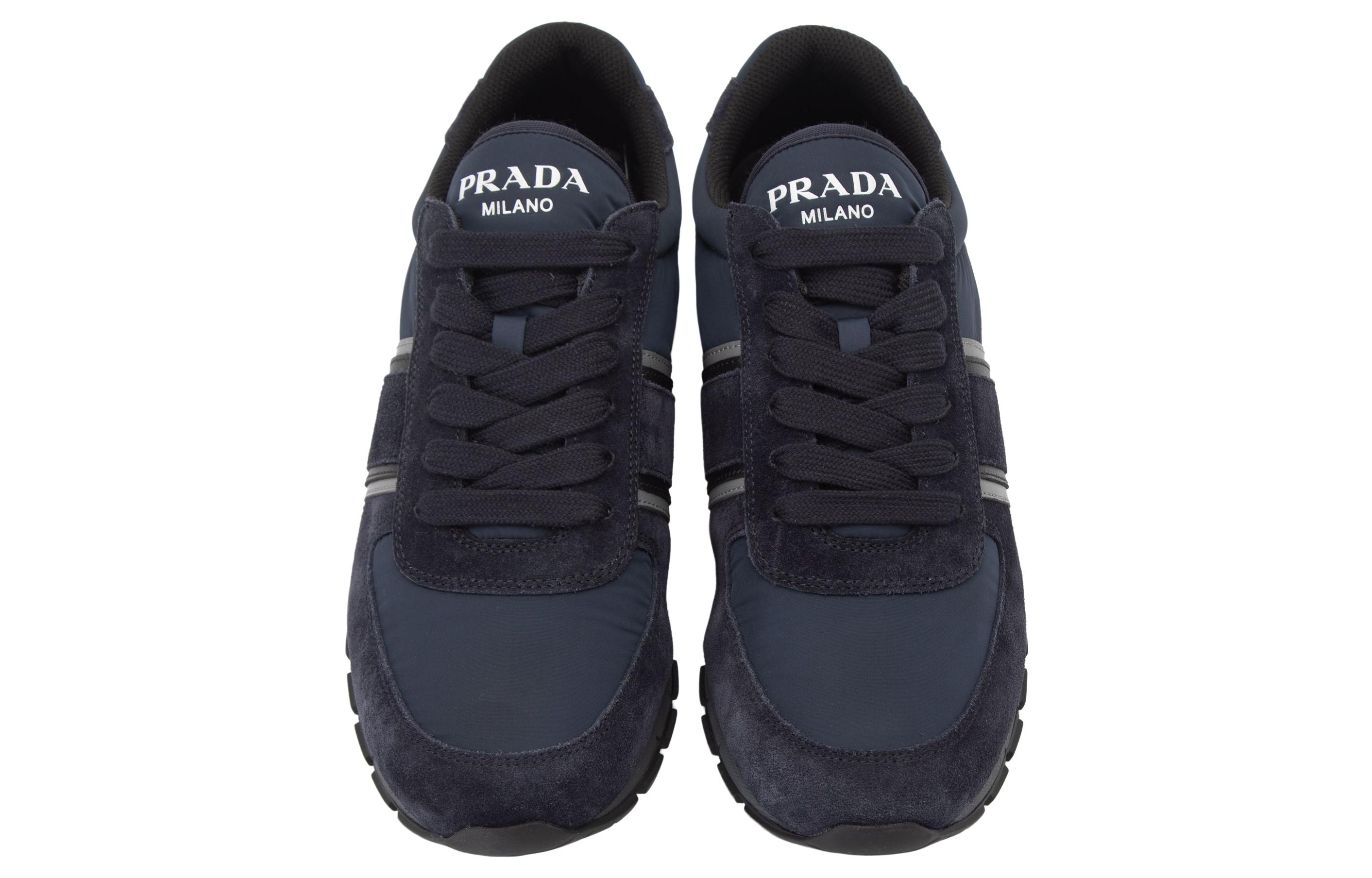 Prada Low-Top Casual Sneakers 'Blue Leather' 圖 3
