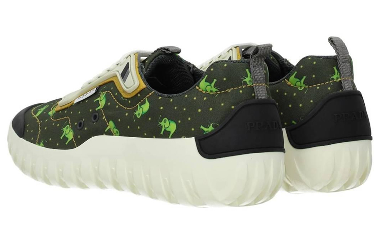 Prada Low-Top Fashion Sneaker 'Green Fabric' 圖 4