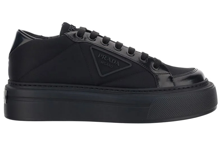 Prada Low-Top Platform Sneakers 'Black Nylon Leather' 圖 2