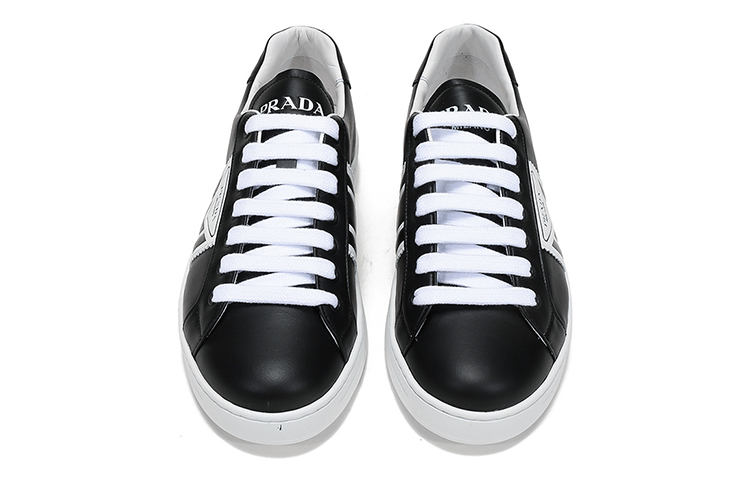 Shop Prada Low Top Kasut Fesyen 'Hitam Putih' 4E3544_3L8U_F0967