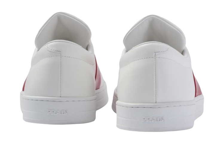 プラダ レザー スニーカー 白/赤 (Purada Rezaa Sunakaa Shiro/Aka